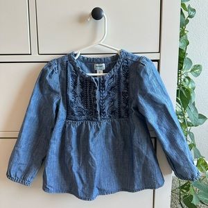 Old Navy Toddler Girl’s Jean Blouse Shirt 4T